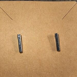 Silver Bar Stud Earrings